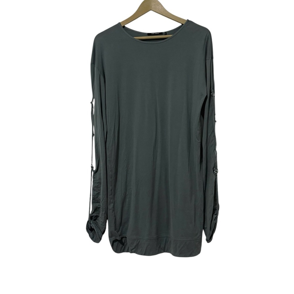 Isabel Marant Gray Chain Tie Long Sleeve Mini Dress Size 36 Designer Formal Fall